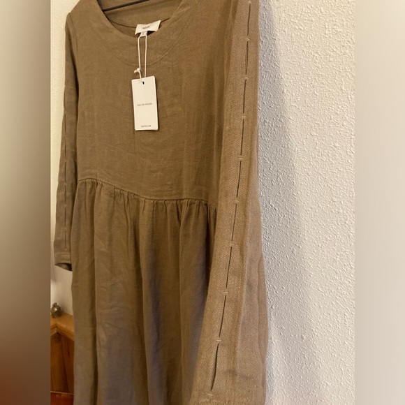 SAUTHS Gigi brown linen blend dress, size S - Picture 5 of 8